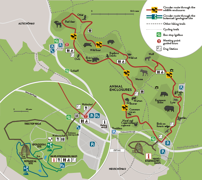 
Übersichtskarte des Nationalparkzentrums Lusen.